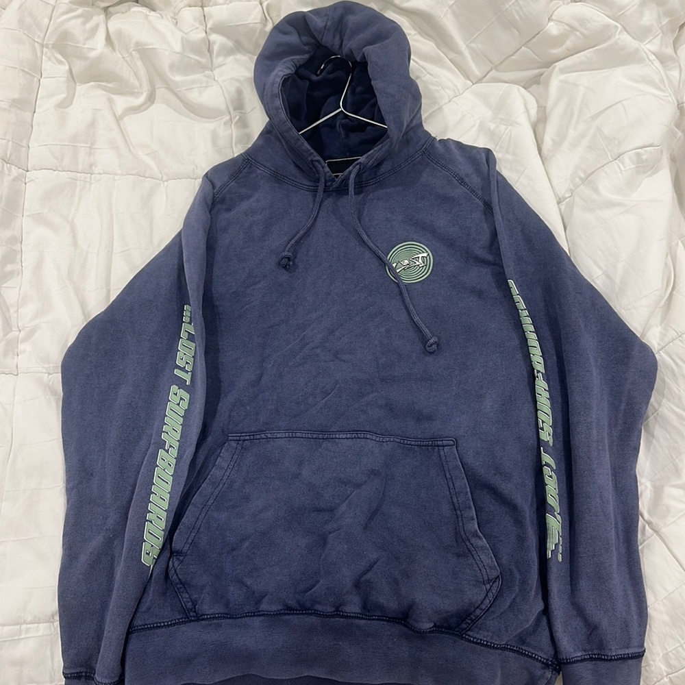 New large hoodie vintage blue